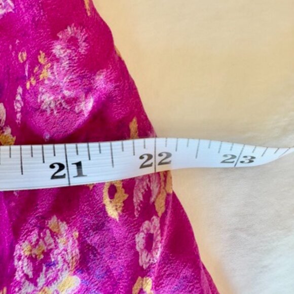 Fuchsia Floral Recycled Sari Sheer Dress - Picture 13 of 14